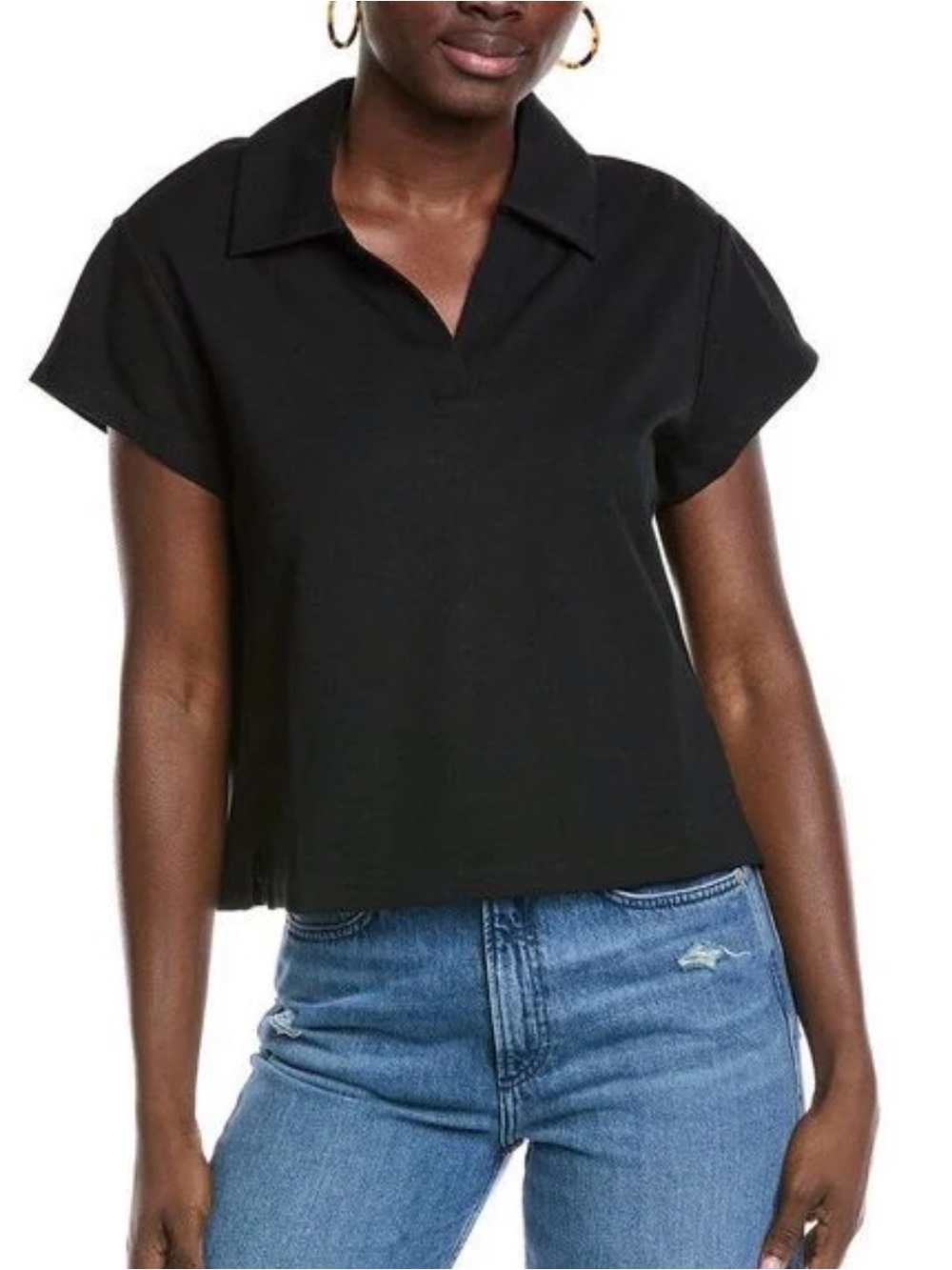 CAbi Kudos Top in Black, size small
